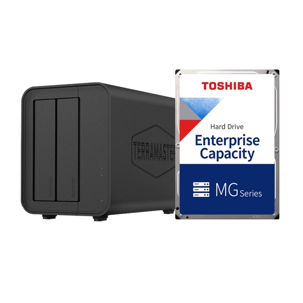 Combo thiết bị lưu trữ mạng NAS TerraMaster F2-424 Pro và ổ cứng HDD Toshiba MG dung lượng 4TB