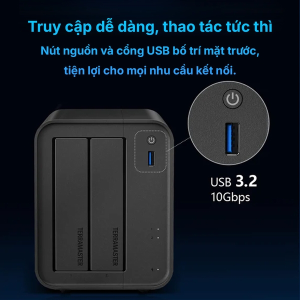 Combo thiết bị lưu trữ NAS TerraMaster F2-425 kèm 1 ổ cứng Toshiba N300