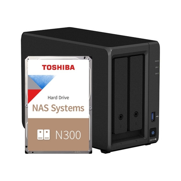 Combo thiết bị lưu trữ mạng NAS Synology DS720+ và Ổ cứng Toshiba N300