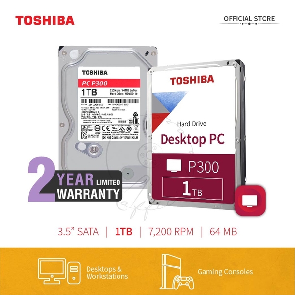 Ổ cứng HDD Toshiba P300 3.5 inch dành cho PC để bàn