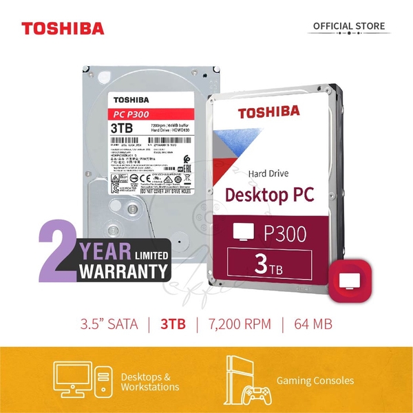 Ổ cứng HDD Toshiba P300 3.5 inch dành cho PC để bàn