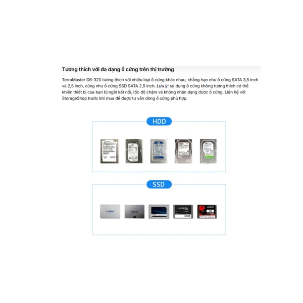 Combo thiết bị lưu trữ DAS TerraMaster D6-320 và ổ cứng HDD Toshiba N300 hoạt động 24/7