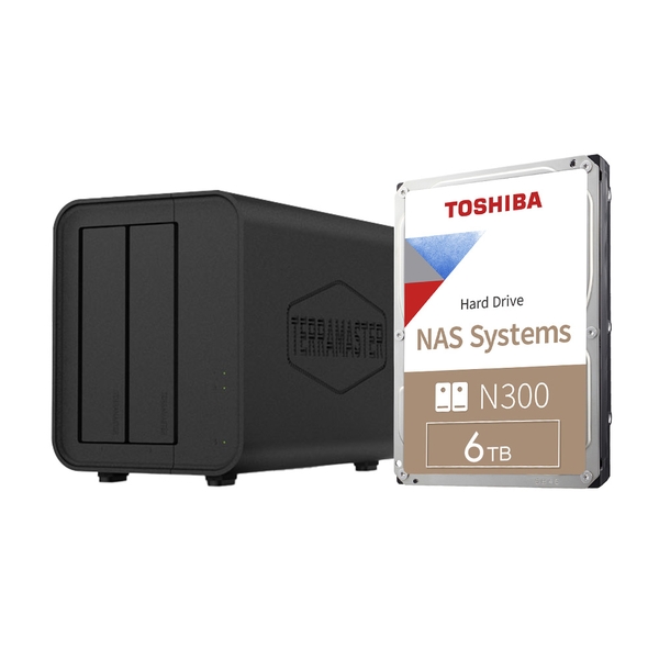 Combo thiết bị lưu trữ DAS TerraMaster D2-320 và 1 ổ cứng Toshiba N300