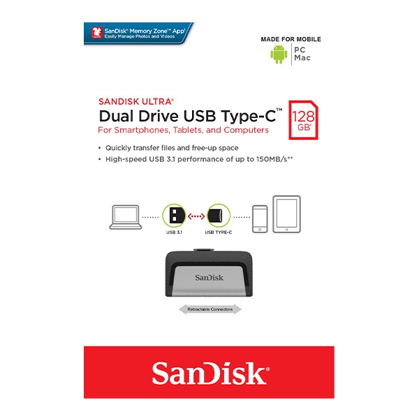 USB SanDisk Ultra Dual Drive SDDDC2 USB 3.1 Type-C/Type-A