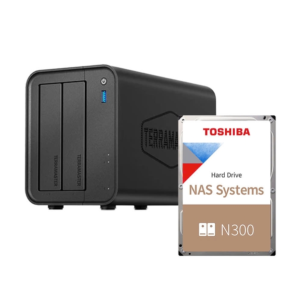 Combo thiết bị lưu trữ NAS TerraMaster F2-425 kèm 1 ổ cứng Toshiba N300