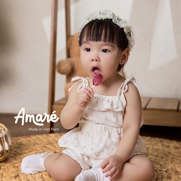 Set váy kèm áo hai dây hoạ tiết dễ thương cho bé gái Mimosa (3M-3Y)