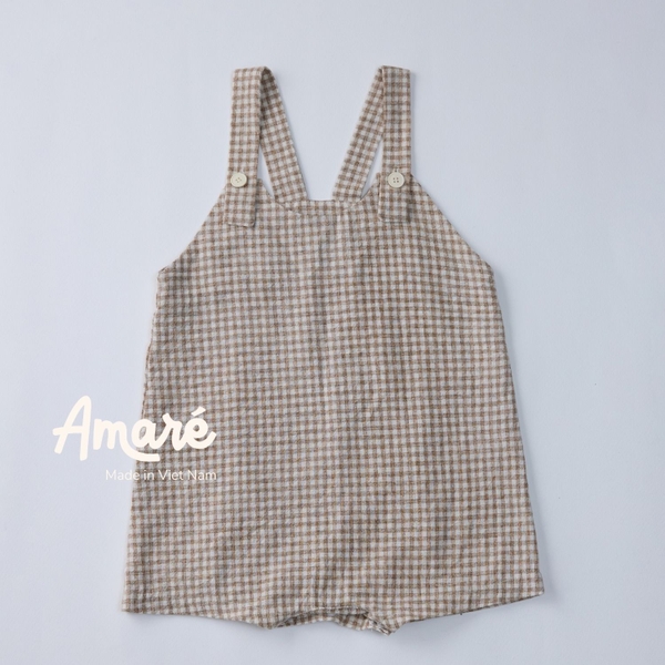 Yếm đùi kẻ caro mùa hè cho bé trai bé gái Bonnet (3M-3Y)