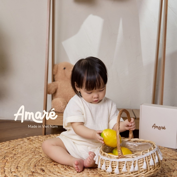 Set bộ ngắn tay mặc nhà cho bé trai và bé gái Randy (3M-3Y)