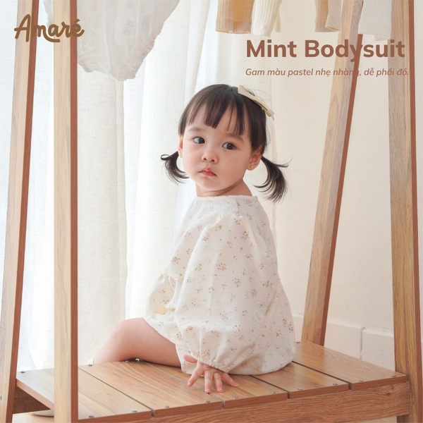 Bodysuit đùi Mint thiết kế họa tiết dập nổi cho bé gái (0-24M)