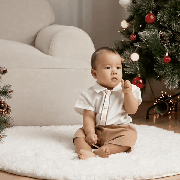 Set cộc tay Mint Suit áo sơ mi kèm quần đùi cho bé trai (3M-3Y)