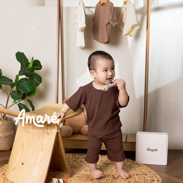 Set bộ ngắn tay quần lửng cho bé trai và bé gái Slink (3M-3Y)