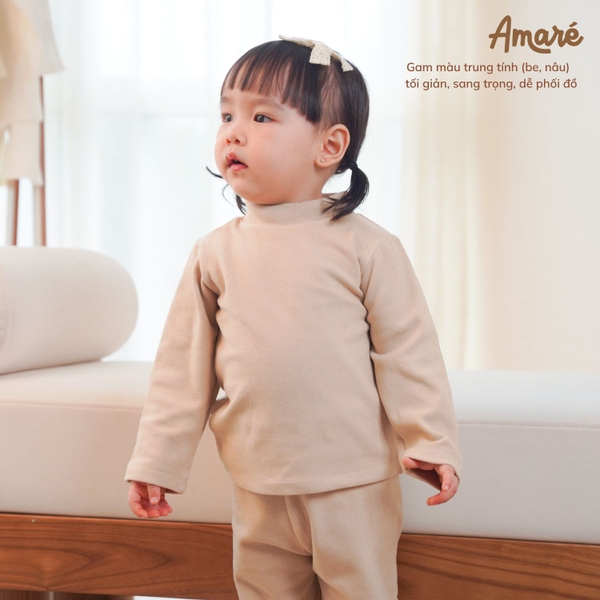 Áo nỉ Woolen thiết kế cổ cao 3 phân cho bé trai và bé gái (3M-3Y)