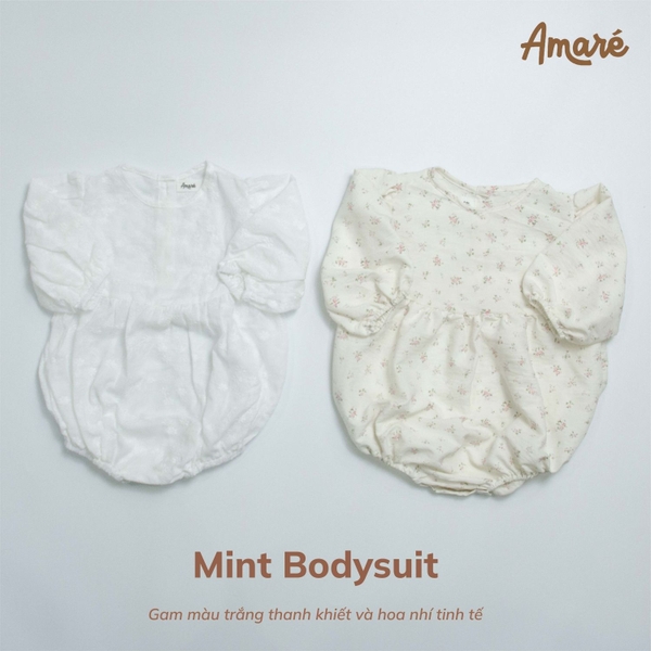 Bodysuit đùi Mint thiết kế họa tiết dập nổi cho bé gái (0-24M)