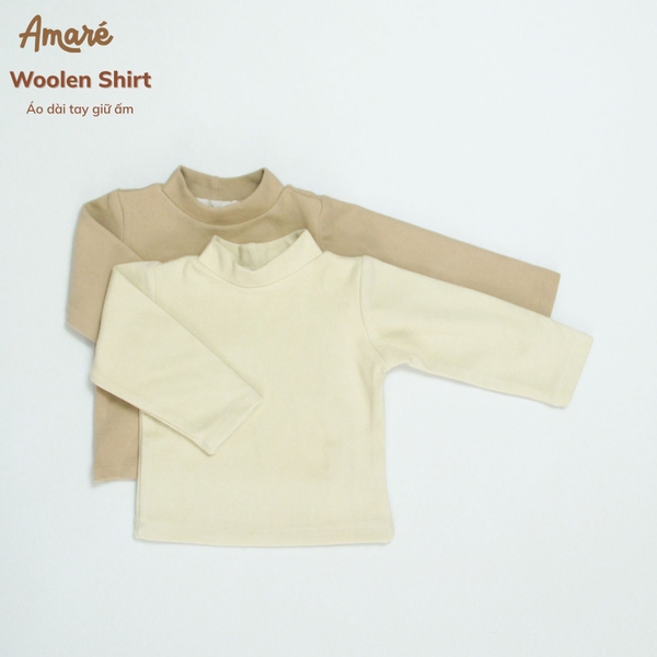 Áo nỉ Woolen thiết kế cổ cao 3 phân cho bé trai và bé gái (3M-3Y)