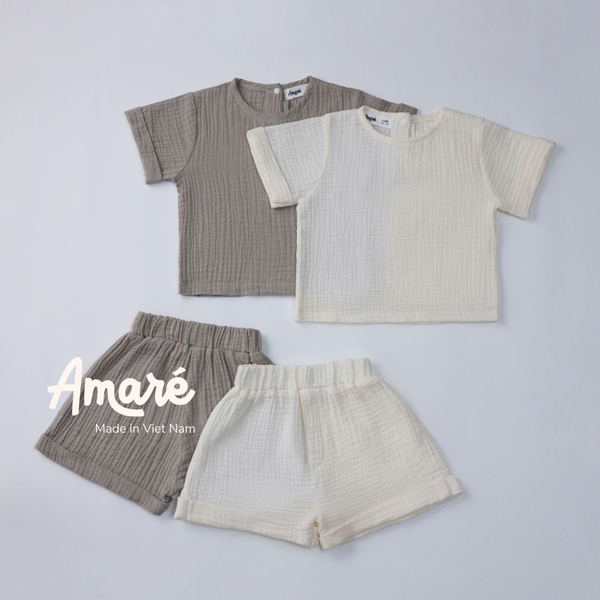 Set bộ ngắn tay mặc nhà cho bé trai và bé gái Randy (3M-3Y)