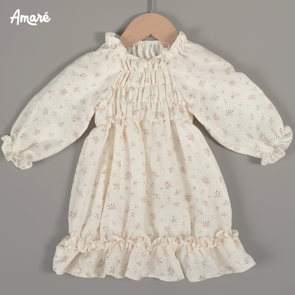 Váy hoa nhí Blossom thiết kế bèo nhún xinh xắn cho bé gái (6M-3Y)