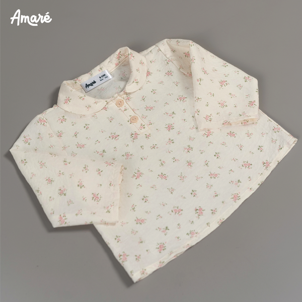 Áo voan hoa nhí Daisy cổ sen cách điệu cho bé gái (6M-3Y)