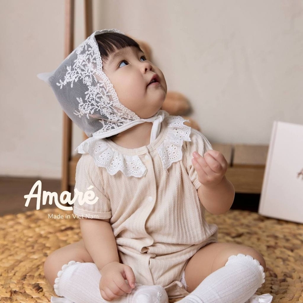 Mũ thêu ren cách điệu cho bé gái Lina