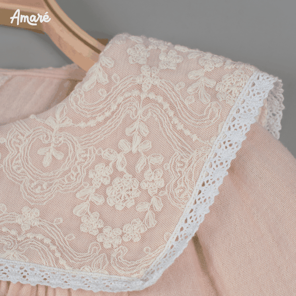Bodysuit đùi Berry cổ vuông phối ren cho bé gái (0M-3Y)