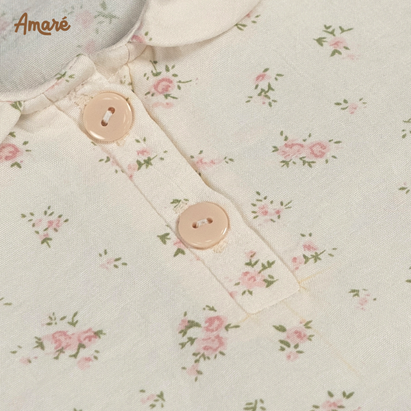 Áo voan hoa nhí Daisy cổ sen cách điệu cho bé gái (6M-3Y)