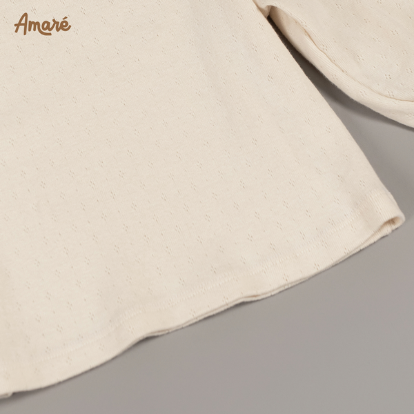 Áo rời cách điệu len cotton dập nổi hoa nhí cho bé gái Blouse (0M-3Y)