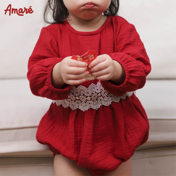 Velvet bodysuit  (kèm tất nơ trắng)