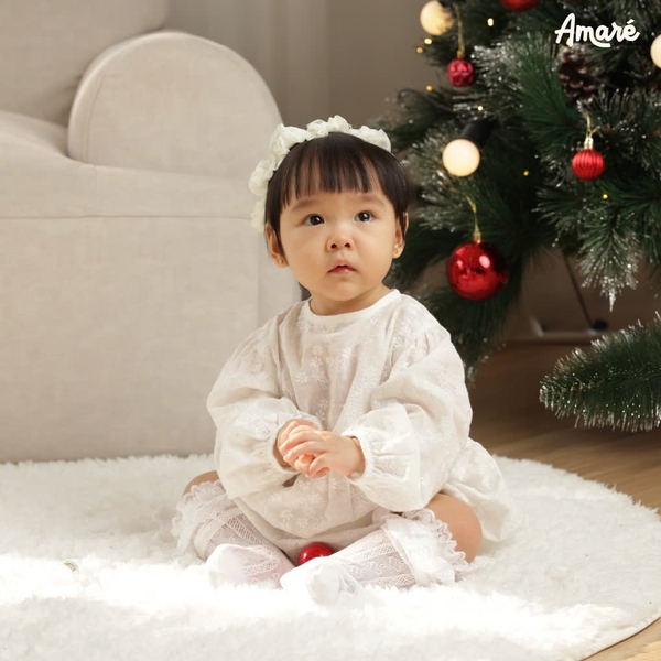 Bodysuit đùi Mint thiết kế họa tiết dập nổi cho bé gái (0-24M)