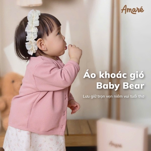 Áo cardigan mỏng không mũ Baby Bear cho bé trai và bé gái (3M-3Y)