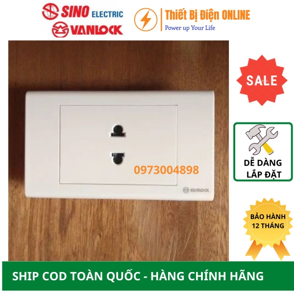 S18U Ổ cắm đơn 2 chấu Sino Vanlock S18