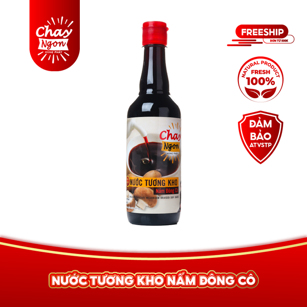 Nước Tương Từ Nấm Đông Cô Chay Ngon Hùng Phát 500ml - Bí Kíp Món Đậu Hũ Kho Nước Tương - Pagoda Shiitake Mushroom Braised Soy Sauce