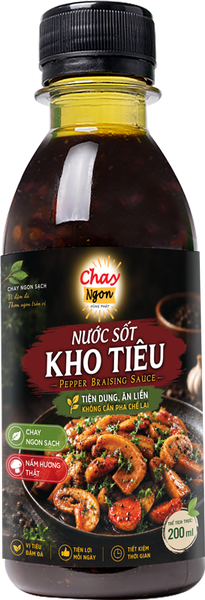 Nước Sốt Kho Tiêu Chay Ngon Chai 200ml - Vegetables & Pepper Sauce