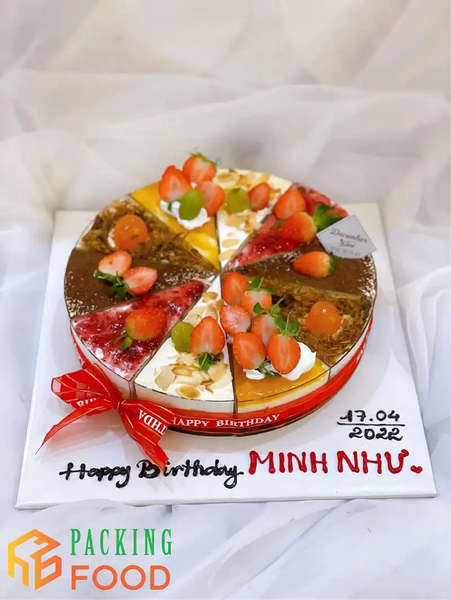 set bánh sinh nhật mix vị sử dụng cốc nhựa ps tam giác lc48