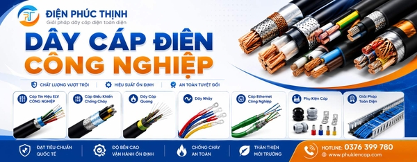 Dây cáp điện công nghiệp Điện Phúc Thịnh gồm cáp tín hiệu, cáp điều khiển, cáp quang và cáp Ethernet