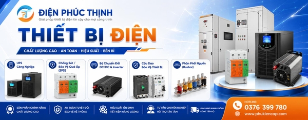 Thiết bị điện công nghiệp gồm UPS, chống sét SPD, bộ chuyển đổi DC/DC, inverter, cầu dao bảo vệ và thanh cái Busbar
