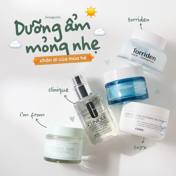 Điểm mặt dưỡng ẩm mỏng nhẹ cho mùa hè