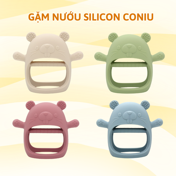Gặm Nướu Silicone Coniu Siêu Mềm Giúp Giảm Ngứa Nướu An Toàn Cho Bé (Có Hộp Đựng)