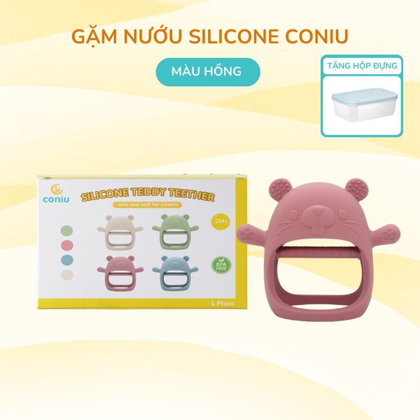 Gặm Nướu Silicone Coniu Siêu Mềm Giúp Giảm Ngứa Nướu An Toàn Cho Bé (Có Hộp Đựng)