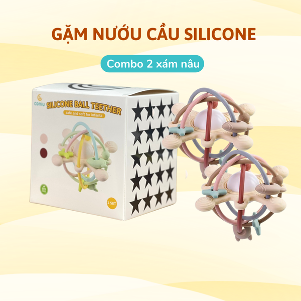 Gặm Nướu Silicone Coniu Hình Cầu Có Trục Xoay, Âm Thành Giúp Tăng Khả Năng Cầm Nắm Cho Bé