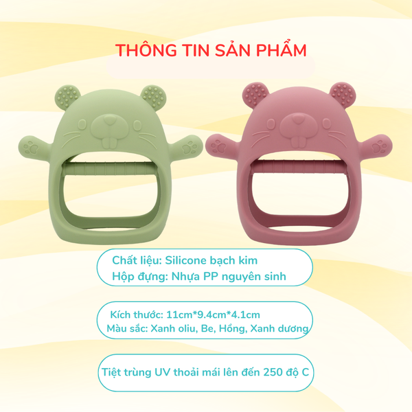 Gặm Nướu Silicone Coniu Siêu Mềm Giúp Giảm Ngứa Nướu An Toàn Cho Bé (Có Hộp Đựng)
