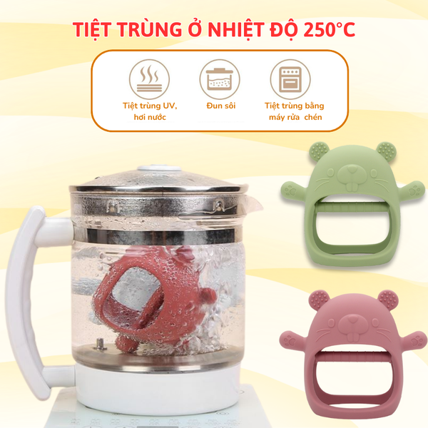 Gặm Nướu Silicone Coniu Siêu Mềm Giúp Giảm Ngứa Nướu An Toàn Cho Bé (Có Hộp Đựng)