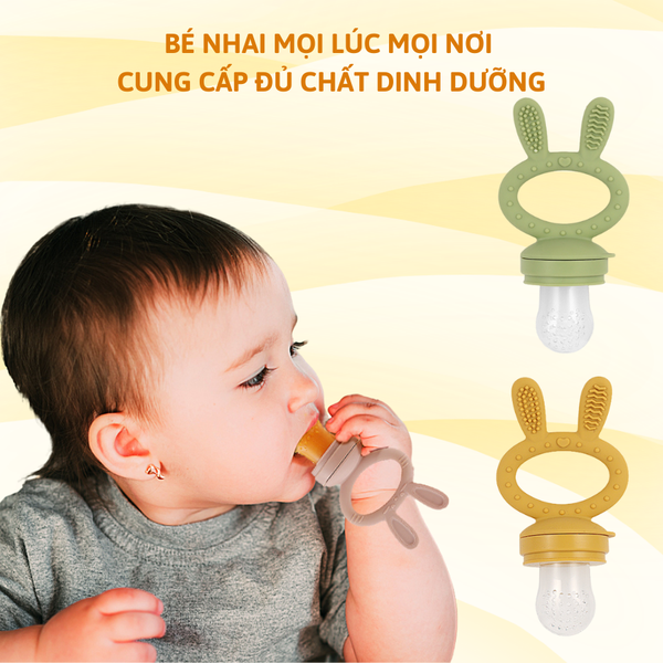 Túi Nhai Ăn Dặm, Núm Nhai Ăn Dặm Cho Bé Chống Hóc Coniu Gồm 3 Size Chất Liệu Silicone Mềm Mại (Hộp 01 Chiếc)