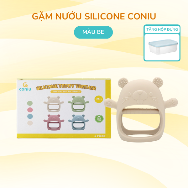 Gặm Nướu Silicone Coniu Siêu Mềm Giúp Giảm Ngứa Nướu An Toàn Cho Bé (Có Hộp Đựng)
