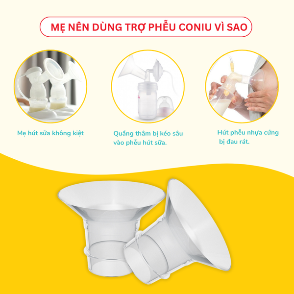 Trợ Phễu Silicone Coniu, Đệm Hạ Size Phễu Size 15-17-19-21-24mm, Hút Sữa Hiệu Quả và Êm Ái (Hộp 01 Chiếc)