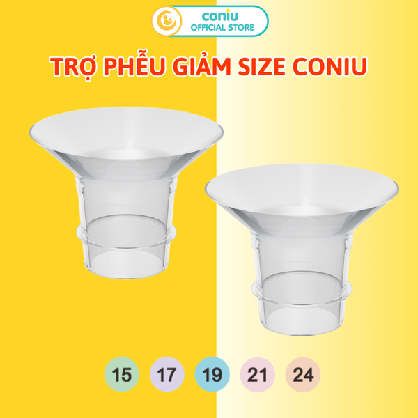 Trợ Phễu Silicone Coniu, Đệm Hạ Size Phễu Size 15-17-19-21-24mm, Hút Sữa Hiệu Quả và Êm Ái (Hộp 01 Chiếc)