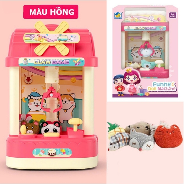 LQL3310  HỘP MÁY ĐIỀU KHIỂN GẮP THÚ NHỒI BÔNG NHẠC ĐÈN, SẠC USB - HỒNG