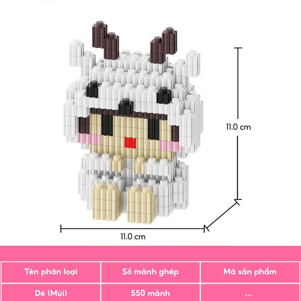 6652 HỘP LOGO RÁP 3D 12 CON GIÁP - Mùi