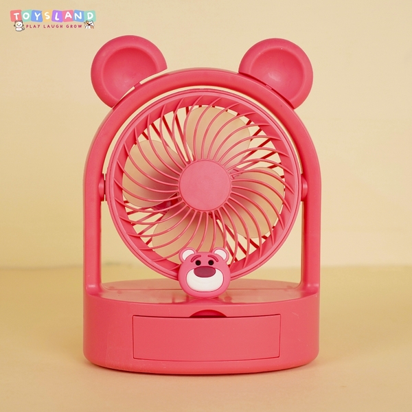 BJJ558E-H  HỘP QUẠT PIN SANRIO + SẠC USB ĐỦ MẪU - HỒNG