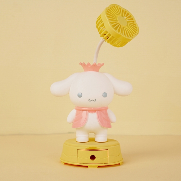BJJ298-1  HỘP QUẠT PIN CHÓ SANRIO + SẠC USB ĐỦ MẪU - HỒNG
