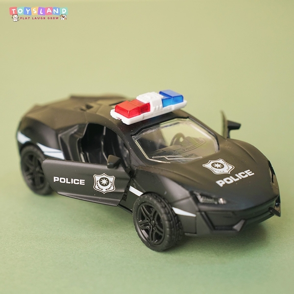 SY6039-1/TL HỘP XE HƠI CẢNH SÁT SẮT MÔ HÌNH, MỞ CỬA - BLACK