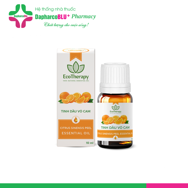 Tinh dầu VỎ CAM cao cấp EcoTherapy [Lọ 10ml] xông phòng, khử mùi, lọc không khí